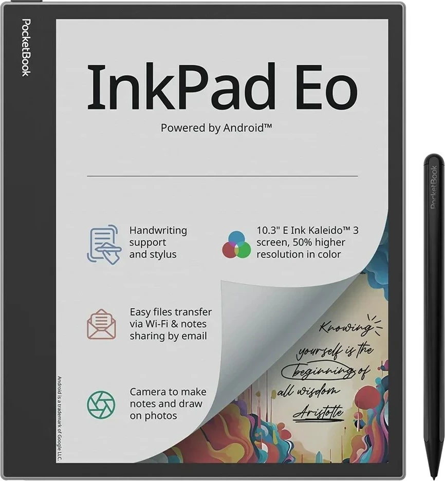 E-reader PocketBook InkPad Eo 10.3” E-Ink Kaleido 3 64GB Wi-Fi Mist Gray