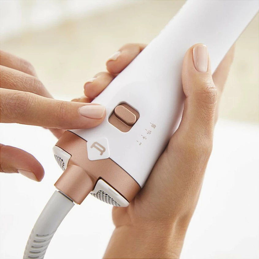 Furçë me ajër të nxehtë Rowenta Brush Activ Ultimate Care CF9720, rrotulluese, jonike, 3 shpejtësi/temperatura, bakër/bardhë