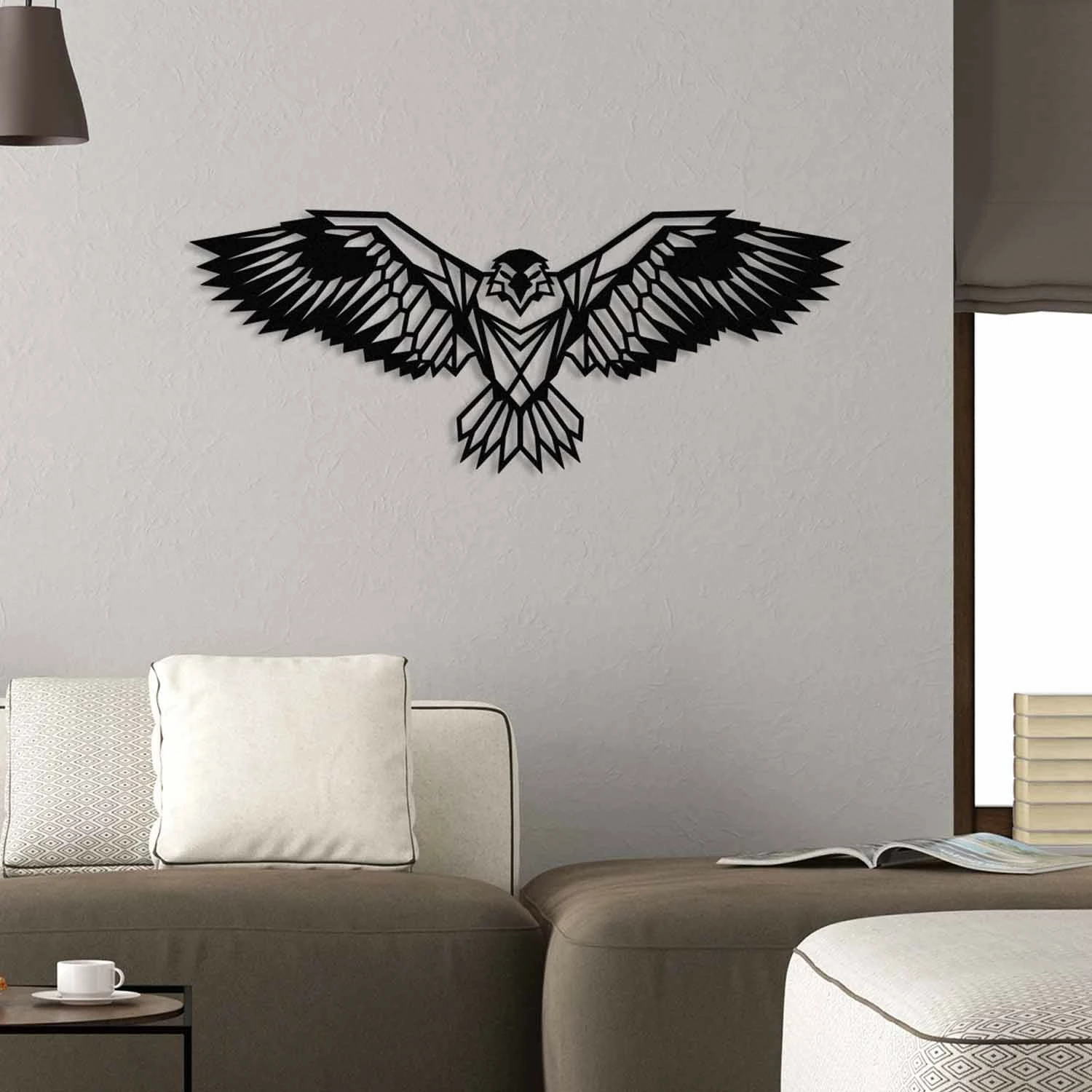 Dekor metalik për mur, shqiponjë, Wallity Eagle3, ngjyrë e zezë