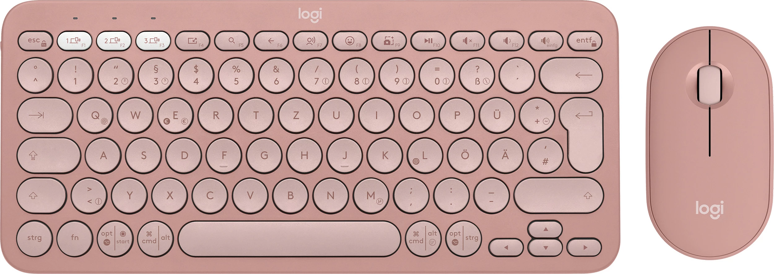 Set tastierë dhe maus Logitech Pebble 2 Combo, Deutsch, rozë