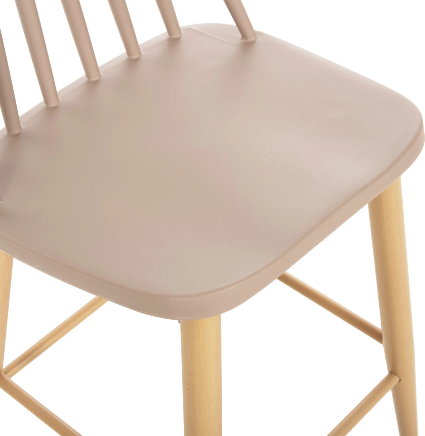 Karrige për bar mesatare VANESSA FH9300.25 ngjyrë kapuçino PP & këmbë metalike ngjyrë druri 45,5x46x97Hcm., set prej 2 copë