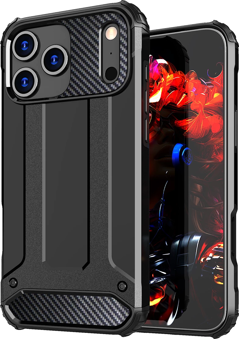 Mbështjellës Hurtel Hybrid Armor për iPhone 17 Pro, i zi