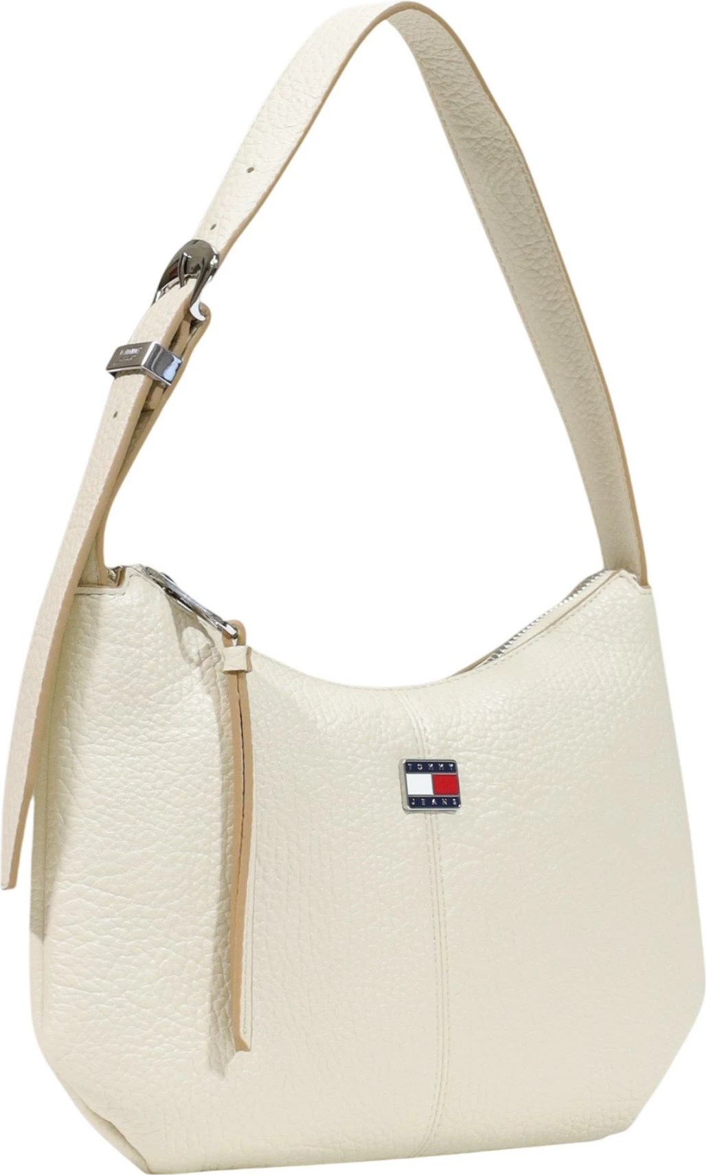 Çantë krahu Tommy Hilfiger TJW Slouchy City AW0AW18777, e fildishtë