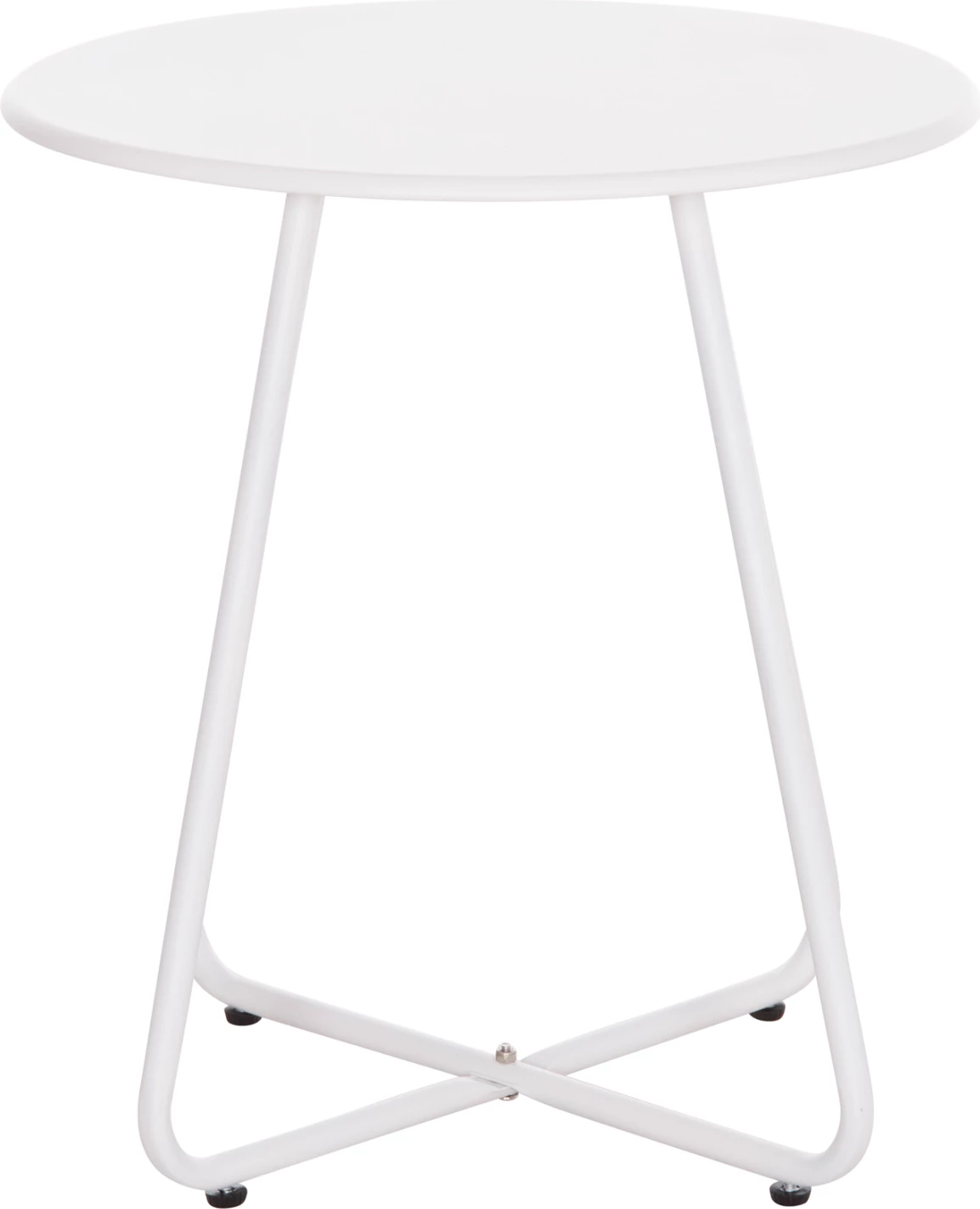 Tavolinë anësore e rrumbullakët SAMMON FH6271.02 metalike, ngjyrë e bardhë, Φ45x50Hcm