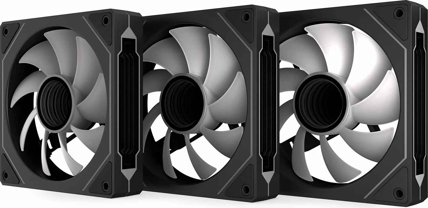 Set ventilatorësh PC Krux Corvus 120 ARGB 120mm, PWM 4-pin, me kontrollues ARGB, 3 copë, i zi