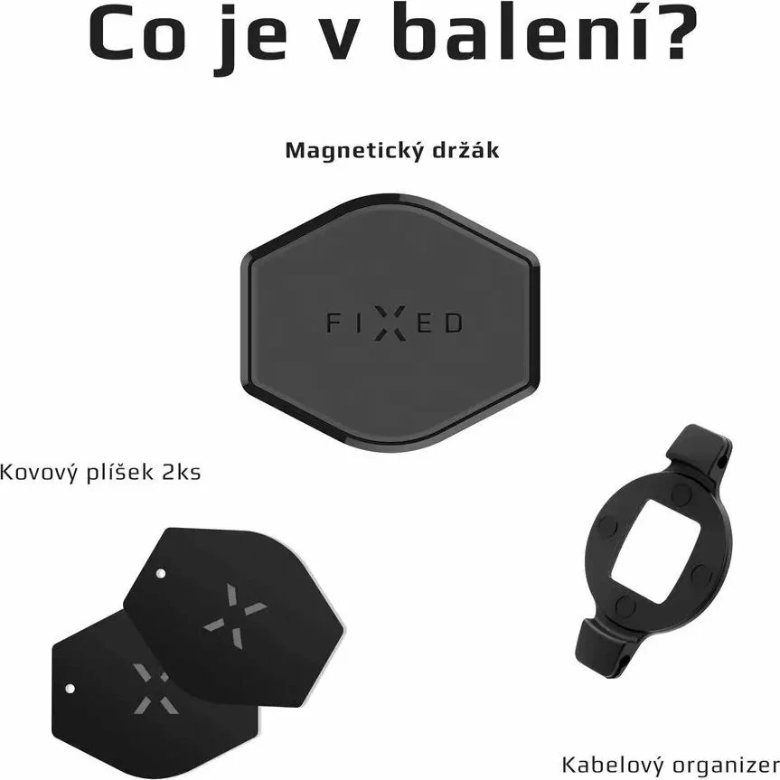 Mbajtës telefoni magnetik Fixed Icon Air Vent, për grilë ajrimi, i zi, set me 2 pllaka metalike