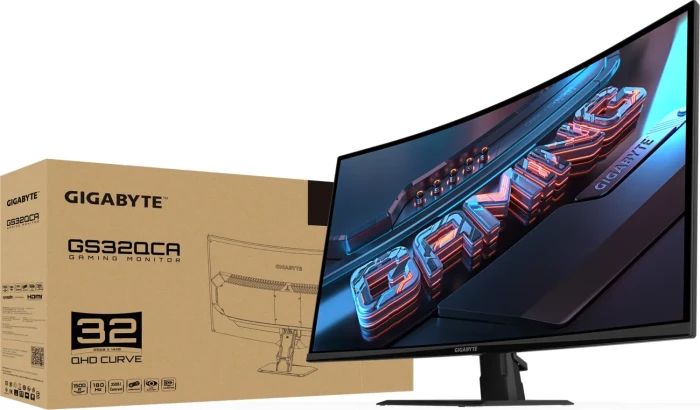 Monitor gaming GIGABYTE GS32QCA 31.5\" QHD 2560x1440, Curved 1500R, 180Hz, 1ms, HDR, zi