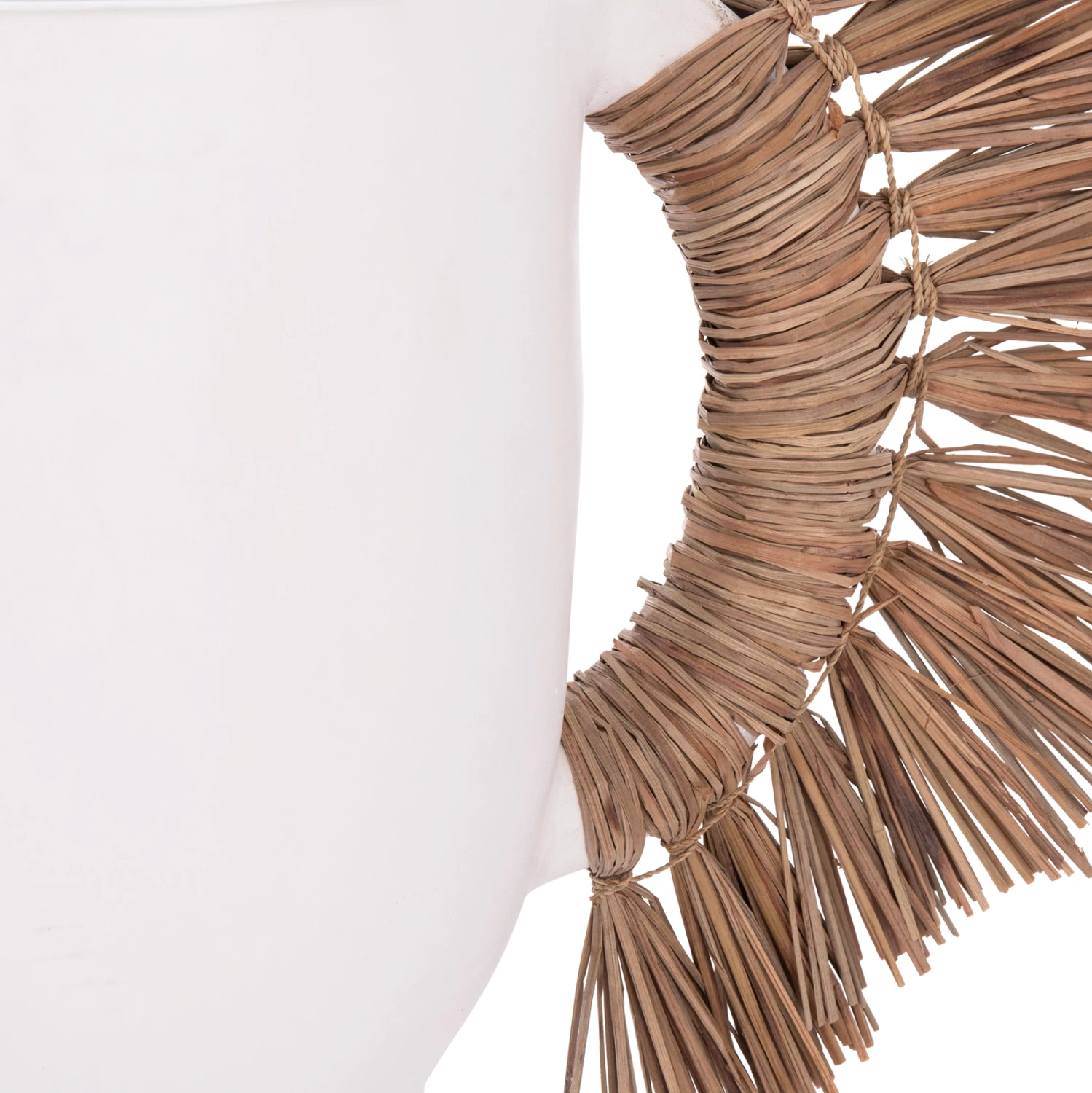 Vazo dekorative tavoline ALICA, terrakotë e bardhë, me bar, FH4668.02L, 64x22x38cm