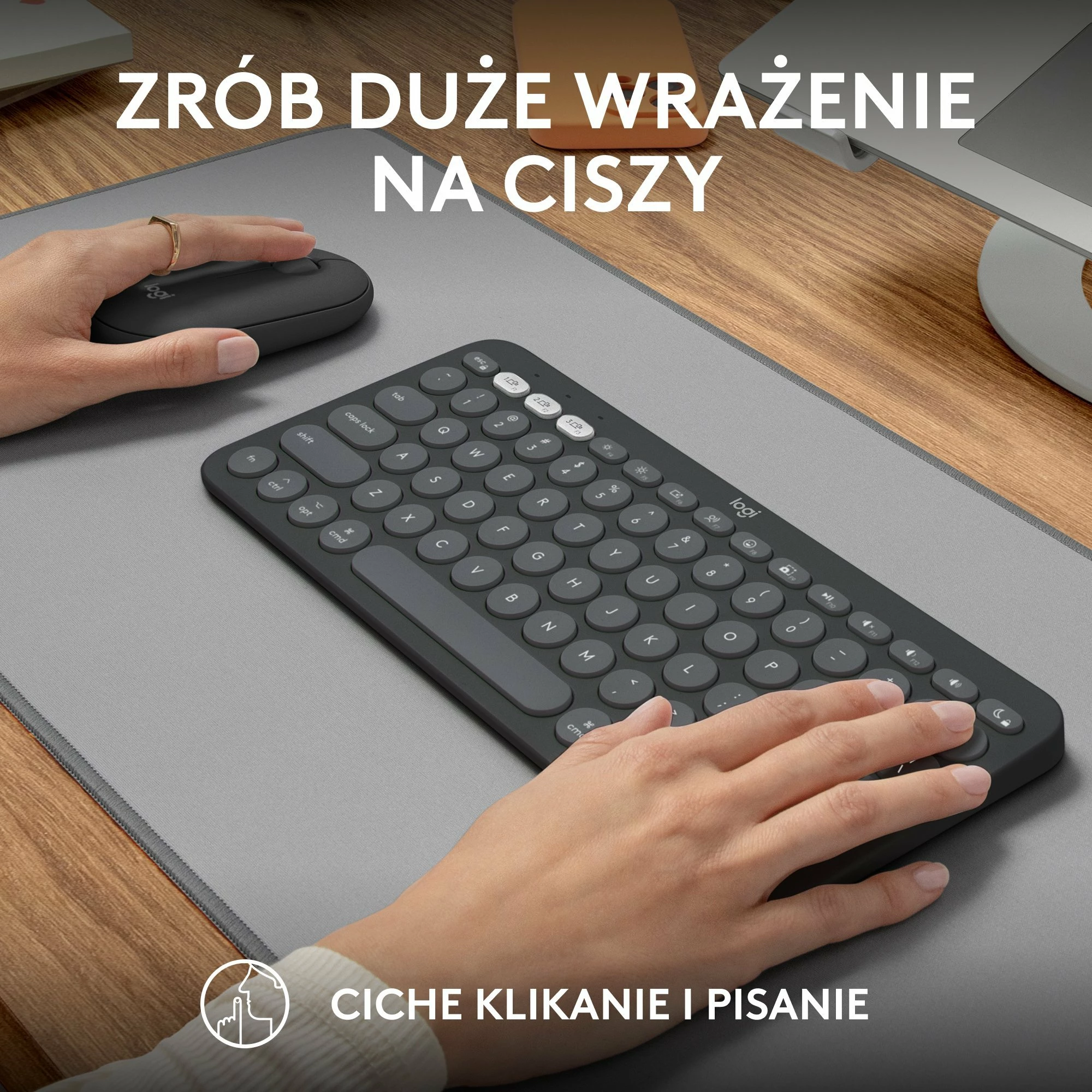 Set tastierë + Maus Logitech Pebble 2 Combo për Mac 920-012244, Bluetooth/Logi Bolt, US INTL, i zi