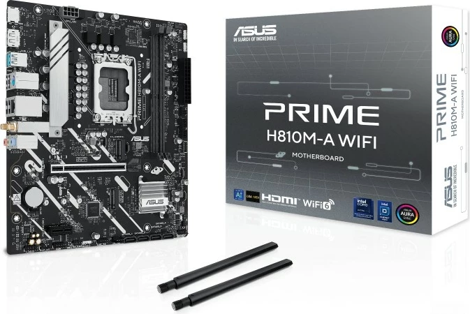 Pllakë amë Asus PRIME H810M-A WIFI, LGA1851, DDR5, micro ATX, e zezë