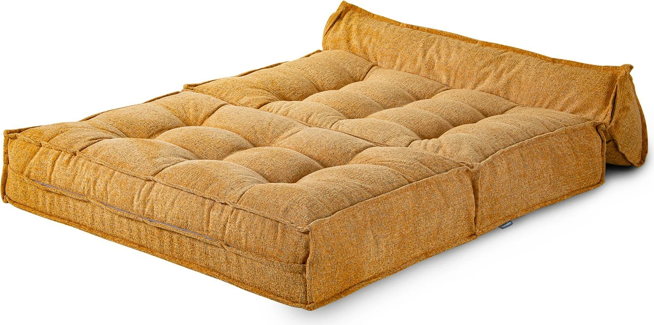 Divan 2-vendësh që shndërrohet në shtrat, stof boucle, ngjyrë mustardë, Atelier del Sofa