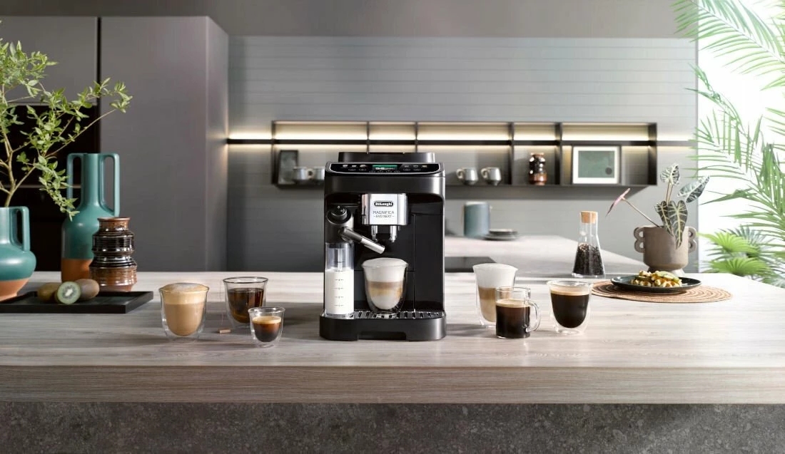 Makinë espresso automatike DeLonghi Magnifica Evo Next ECAM310.60.GB 1.8L 1450W 15 bar me mulli dhe LatteCrema Hot, gri-zi