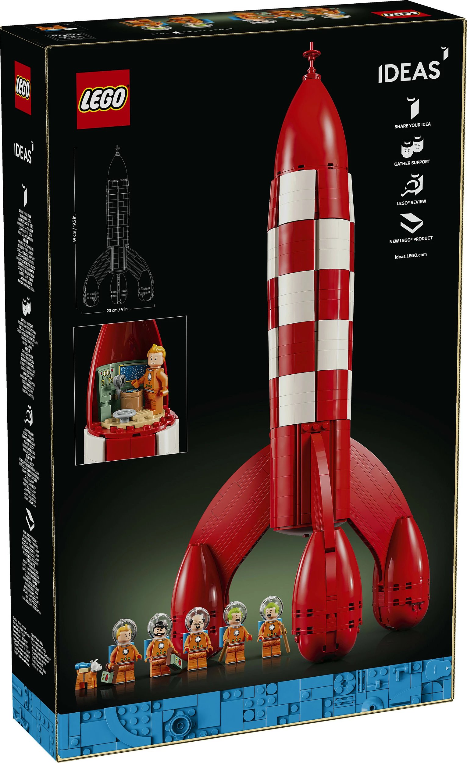 Set ndërtimi LEGO Ideas 21367 Tintin Moon Rocket, 1283 pjesë, 18+, multikolor