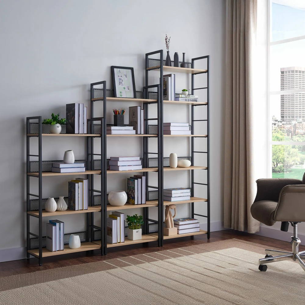 Raft librash Nest, natyral e zi, 60x28x154 cm