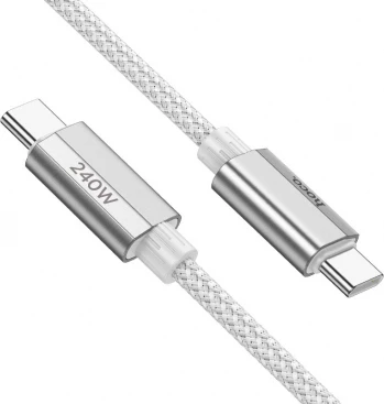 Kabllo karikimi dhe të dhënash HOCO U134 USB-C në USB-C 1.8m 240W 5A, e thurur gri