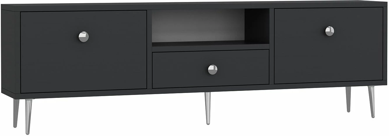 Komodë për TV Skye Decor, 1307-DROP-1, antracit, argjend