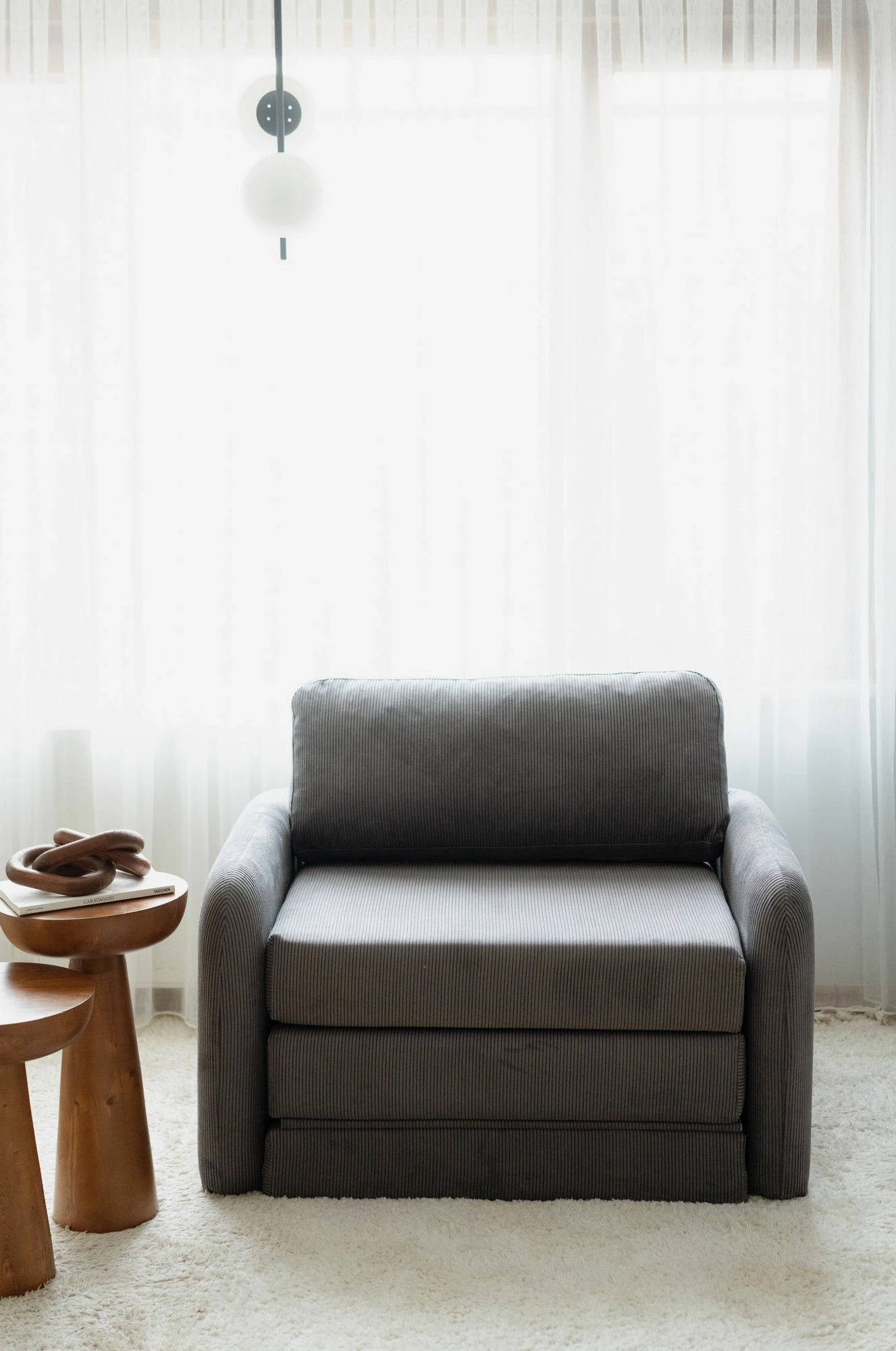 Krevat-kolltuk një vendësh, Atelier del Sofa, Nest, ngjyrë gri
