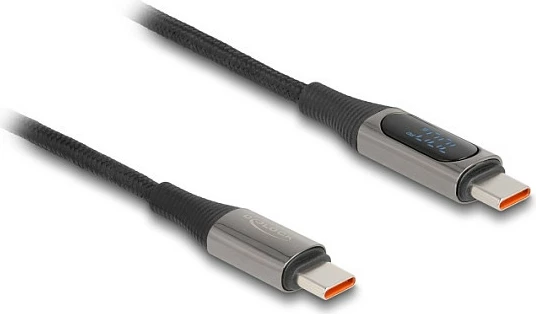 Kabllo USB-C në USB-C STARPAK, me ekran të fuqisë, e gërshetuar, gri