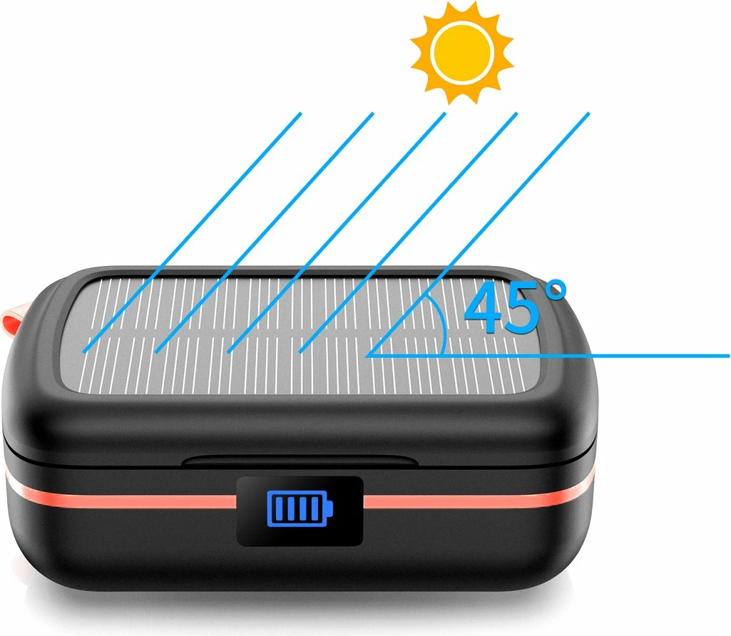 Kufje TWS Choetech BH-T05, wireless, me panel diellor dhe powerbank 2500mAh, të zeza