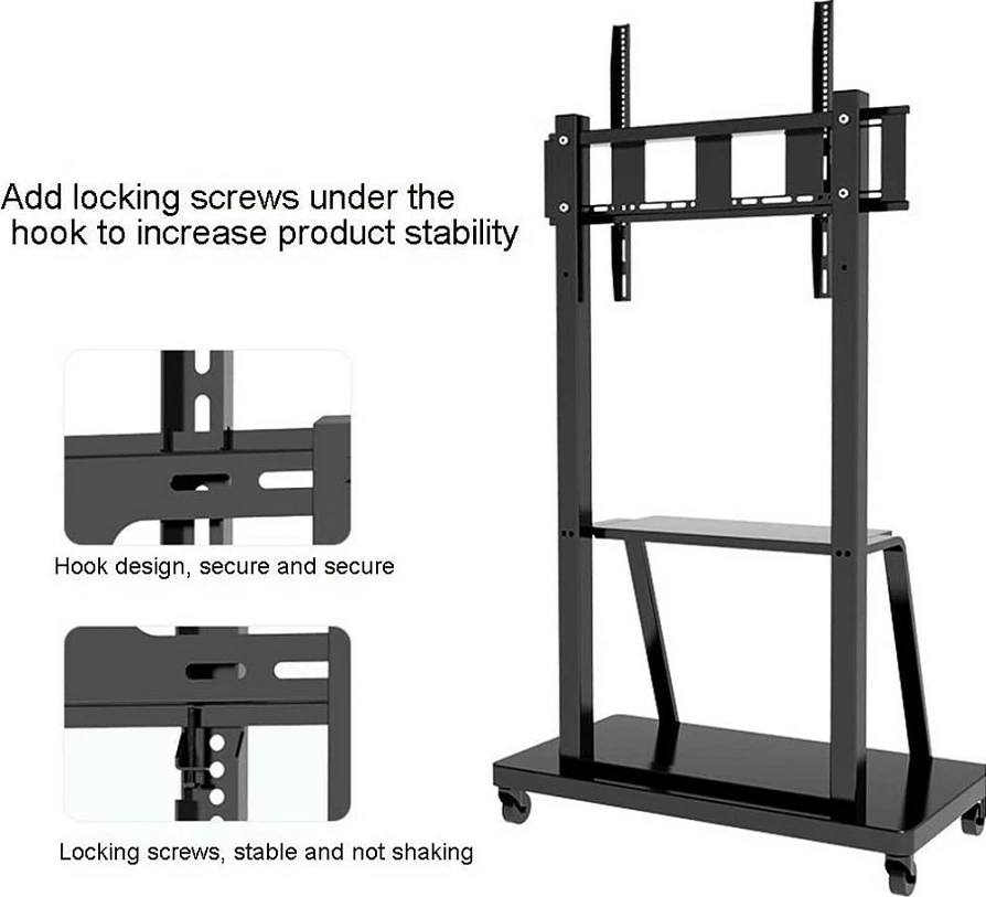Mbajtëse dyshemeje për TV/Monitor Techly ICA-TR30, me rrota, VESA 1200x600, 55-100", 150 kg, e zezë