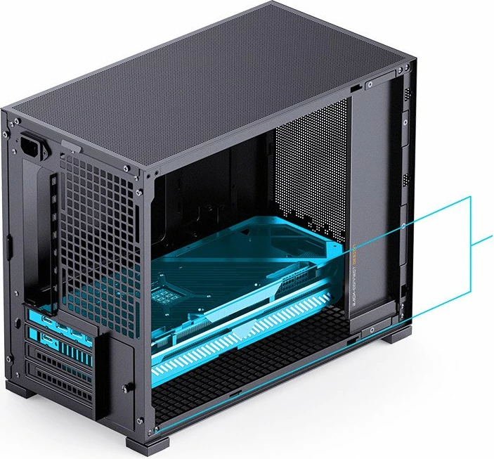 Kasë Jonsbo D32 STD Mini Tower Micro-ATX/Mini-ITX, me xham të kalitur, ARGB, e zezë