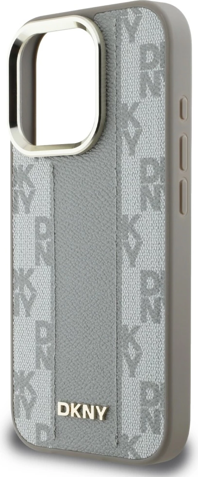 Mbështjellës DKNY Checkered Pattern MagSafe për iPhone 16 Pro, Bezhe