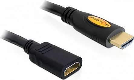 Kabëll zgjatues HDMI Delock 1m, High Speed me Ethernet, 3D, i zi