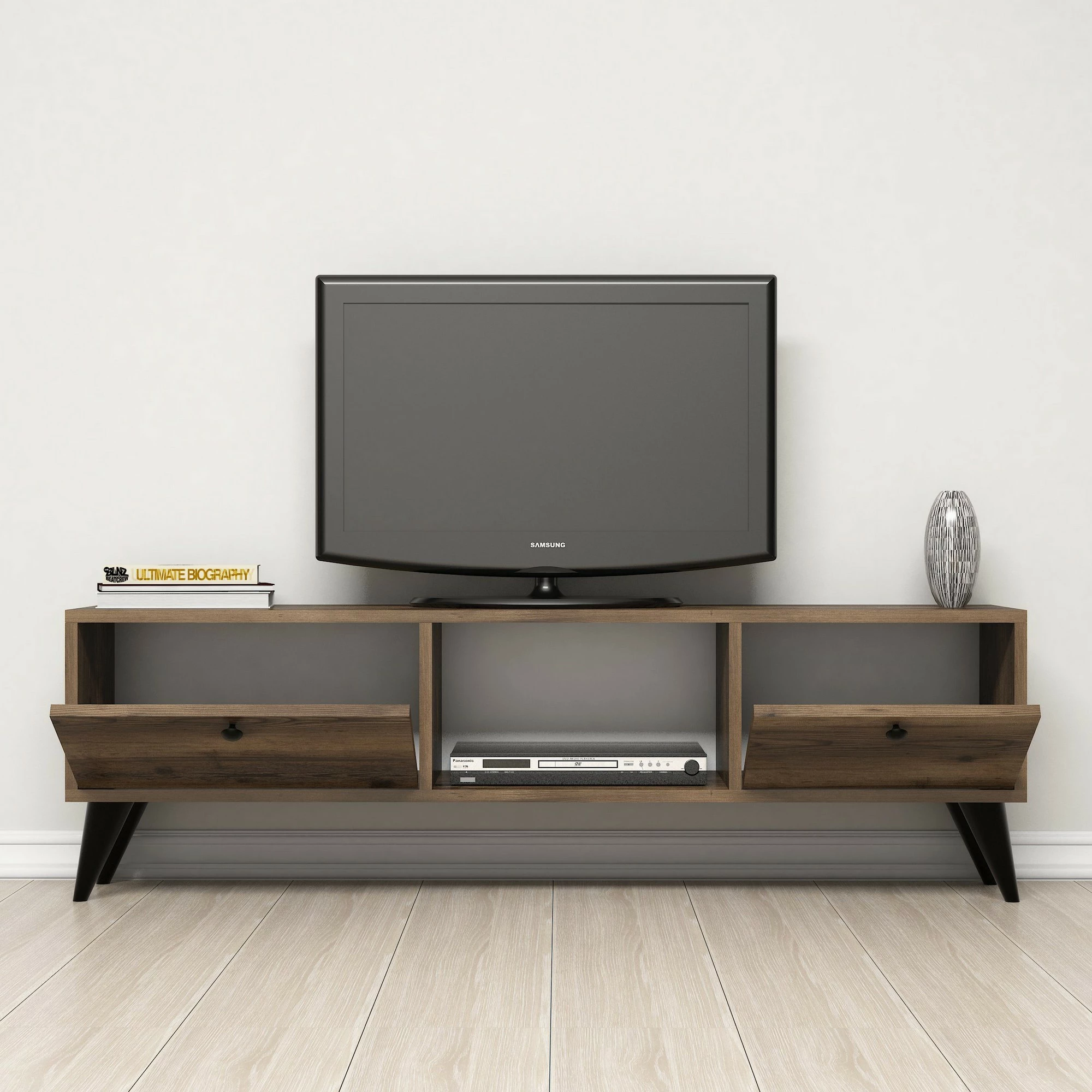 Komodë TV Hanah Home, Serenat 1210, ngjyrë arrë dhe e zezë