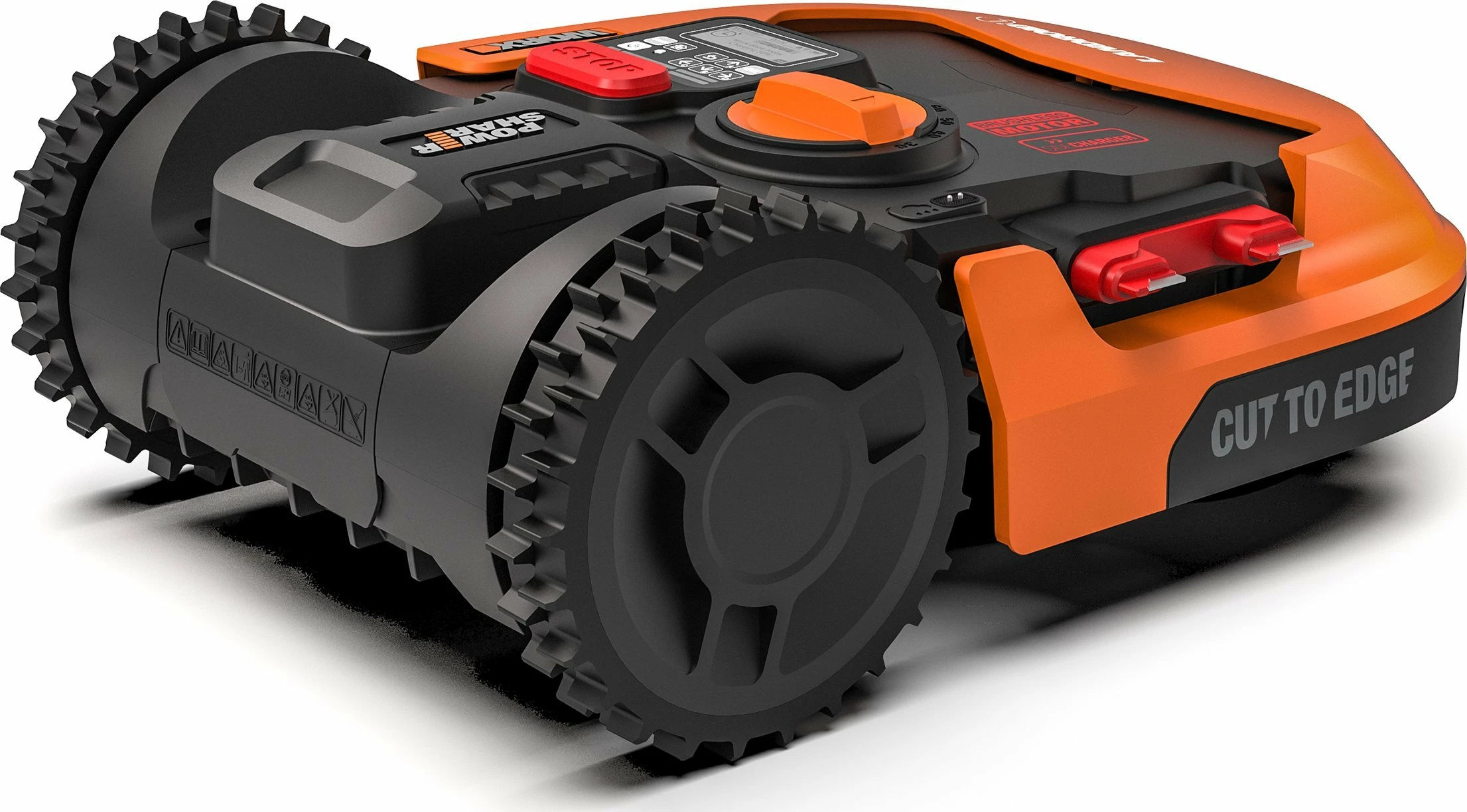 Robot kositës bari Worx Landroid L2000 WR155E 2000 m², bateri 5Ah, Wi‑Fi, portokalli/zi