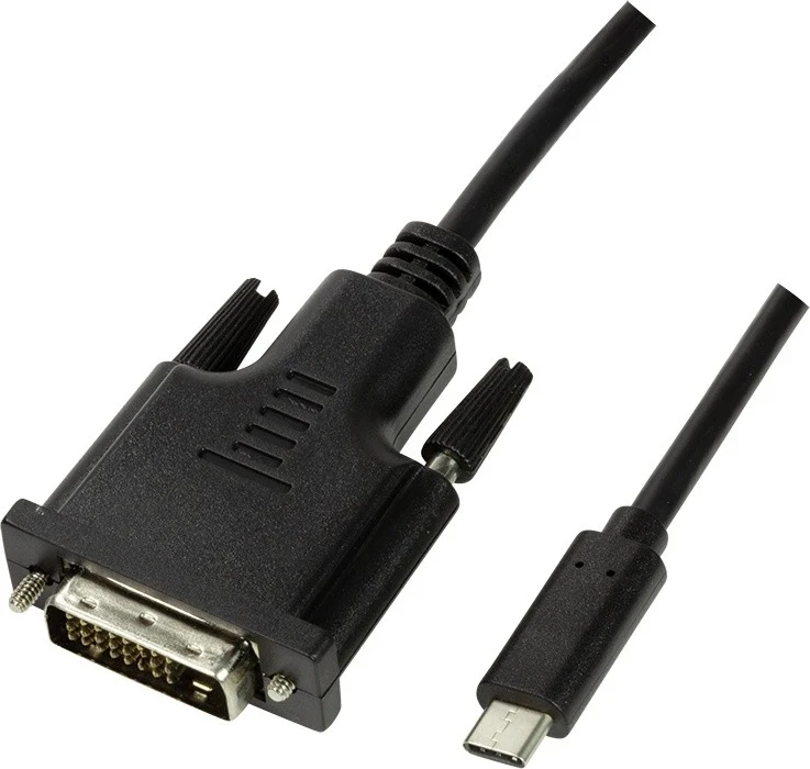 Kabllo USB-C-DVI LogiLink, 1.8m, e zezë