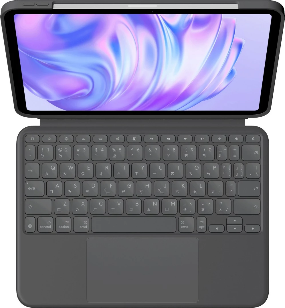 Mbështjellës me tastierë Logitech Combo Touch, QWERTZ, Trackpad, për iPad Pro 11-inch, Grafit