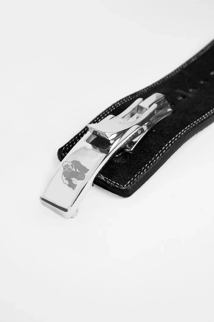 Gorilla Wear 4 Inch Leather Lever Belt - Black [Madhësia: L/XL]