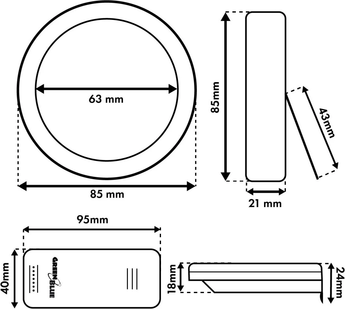 Stacion moti wireless GreenBlue GB162, temperaturë brenda/jashtë, orë, rreze 60 m, i bardhë, me sensor