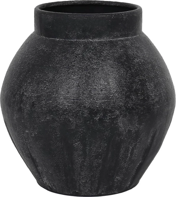 Vazo metalike Lava, ngjyrë e zezë, 30x30x30cm