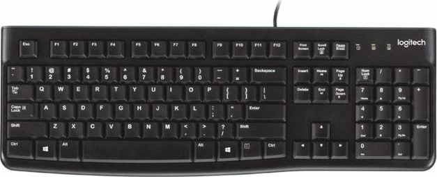 Tastierë Logitech K120 920-002479, USB me kabllo, layout US, me numpad, e zezë