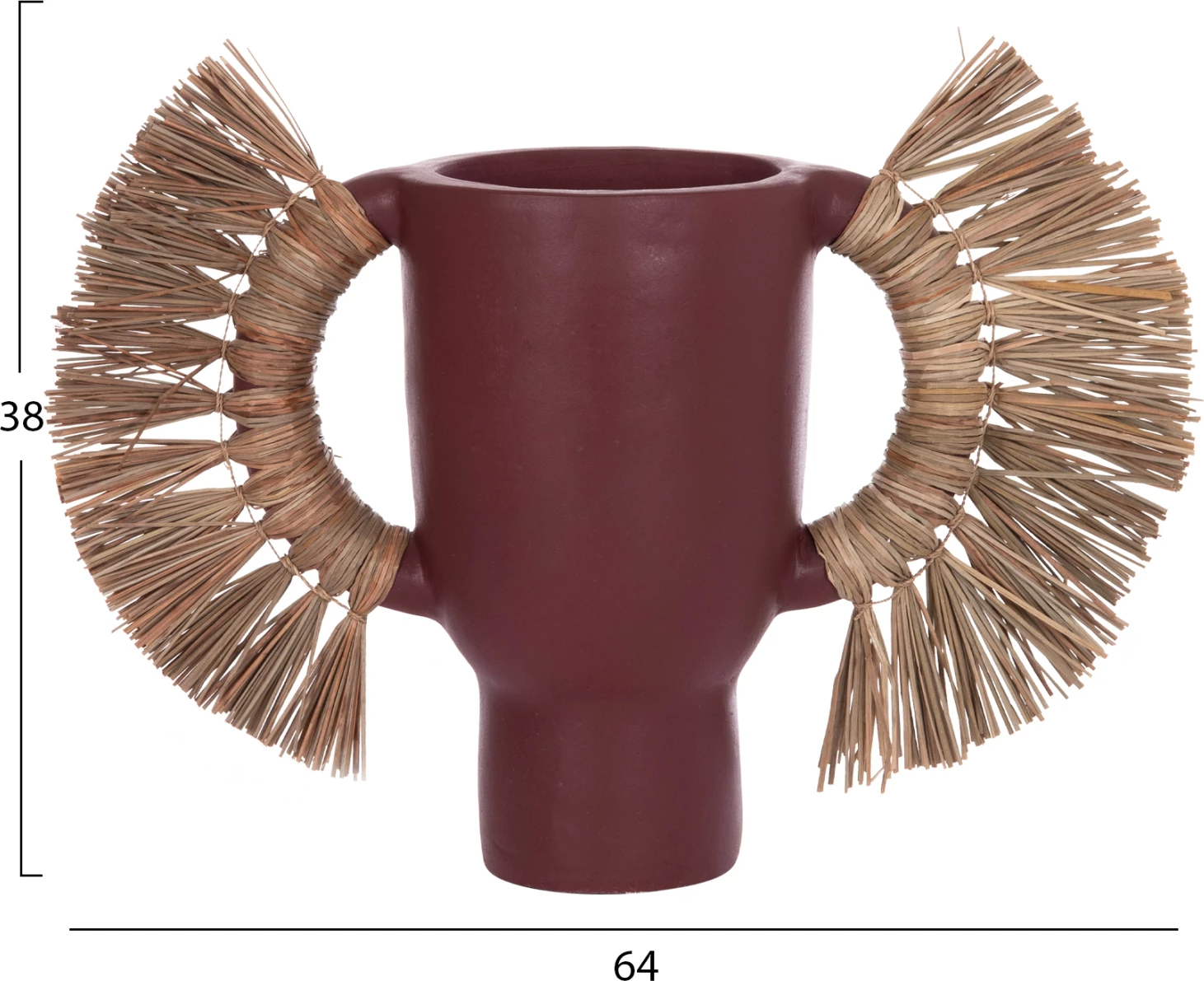 Vazo dekorative tavoline ALICA, terrakotë, ngjyrë kafe e errët, 64x22x38cm