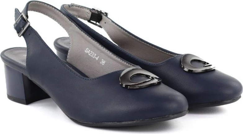 Këpucë me taka të hapura për femra M. Daszyński SA233-4, të kaltërta