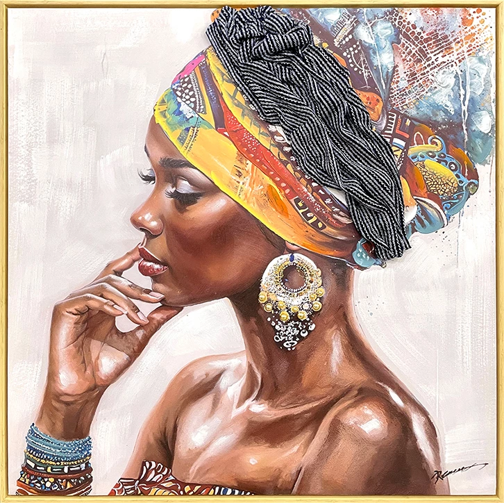 Pikturë në kanavacë Jalo Ι me kornizë, shumëngjyrëshe, 80x3.5x80cm