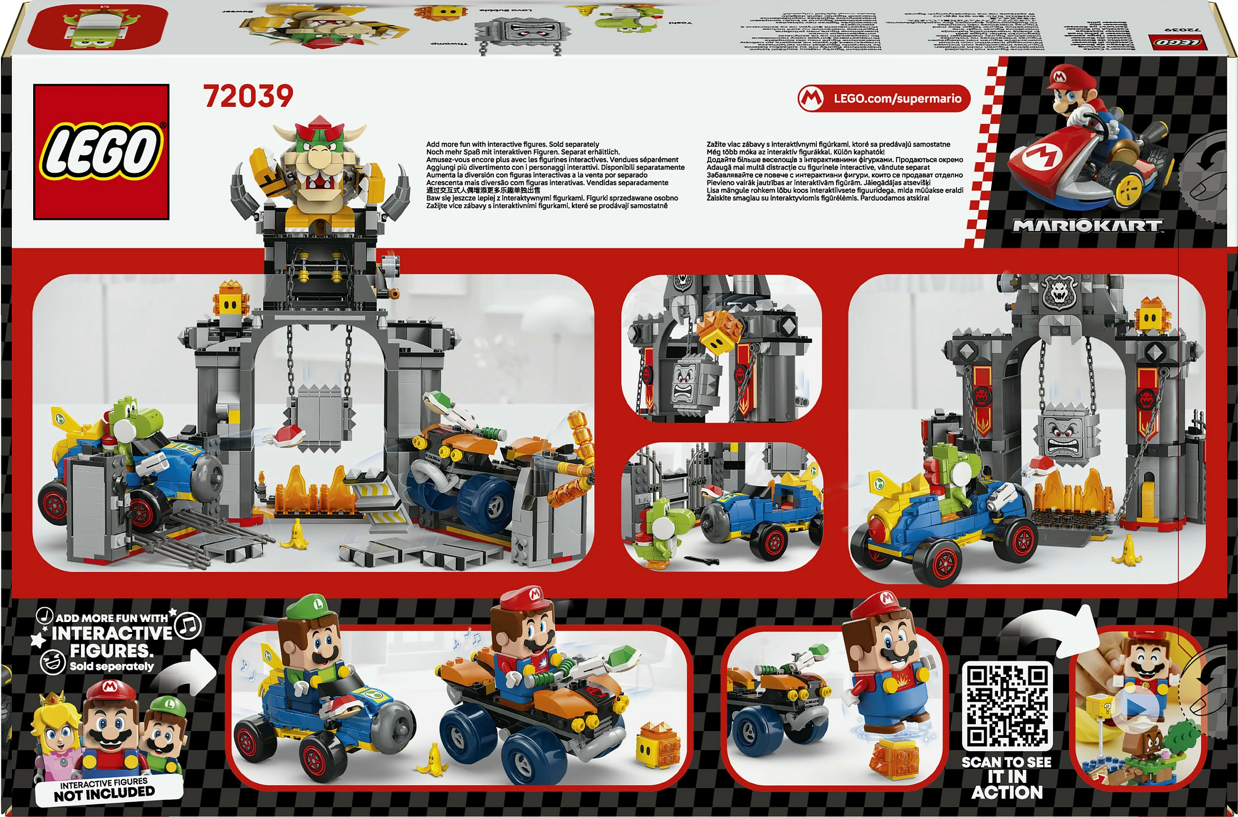 Set ndërtimi LEGO Super Mario Mario Kart 72039 Bowser's Castle, 1068 pjesë, 9+, multikolor