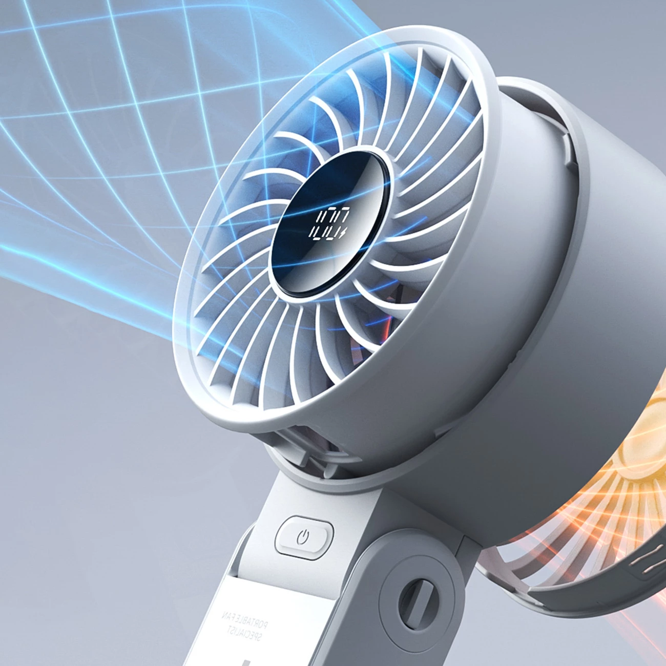 Ventilator dore Jisulife Life7 3600mAh USB-C 5 nivele, gri, set me kabllo USB-C dhe rrip