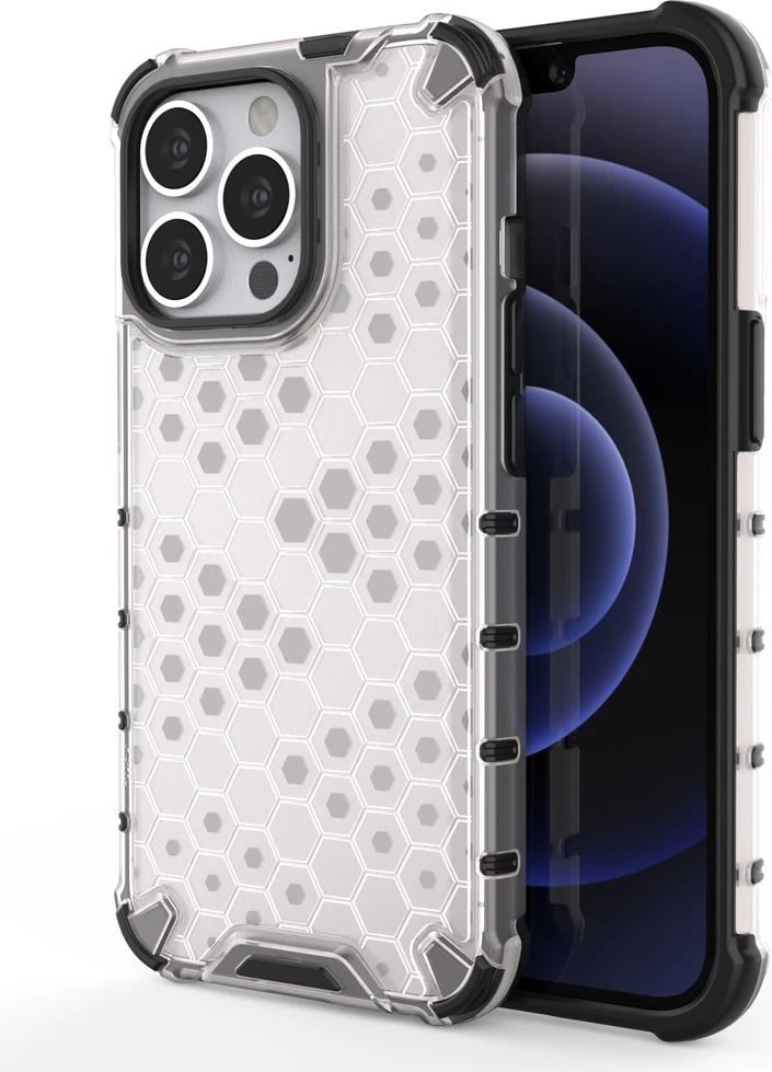 Mbështjellës Hurtel Honeycomb për iPhone 13 Pro, transparent