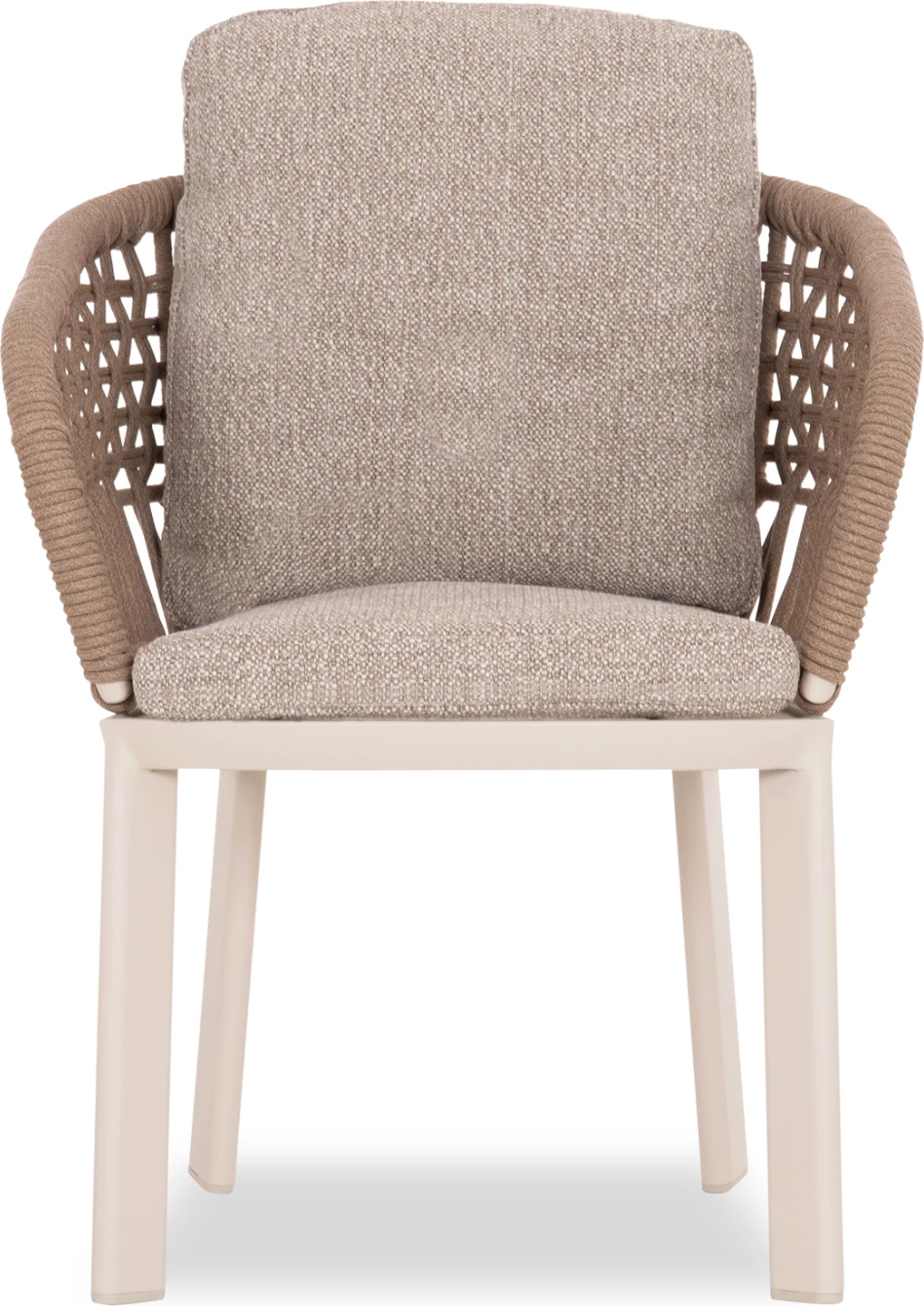 Karrige ngrënieje LADRIS, alumin ngjyrë fildishi, jastëkë bezhë, 65x66.5x78cm