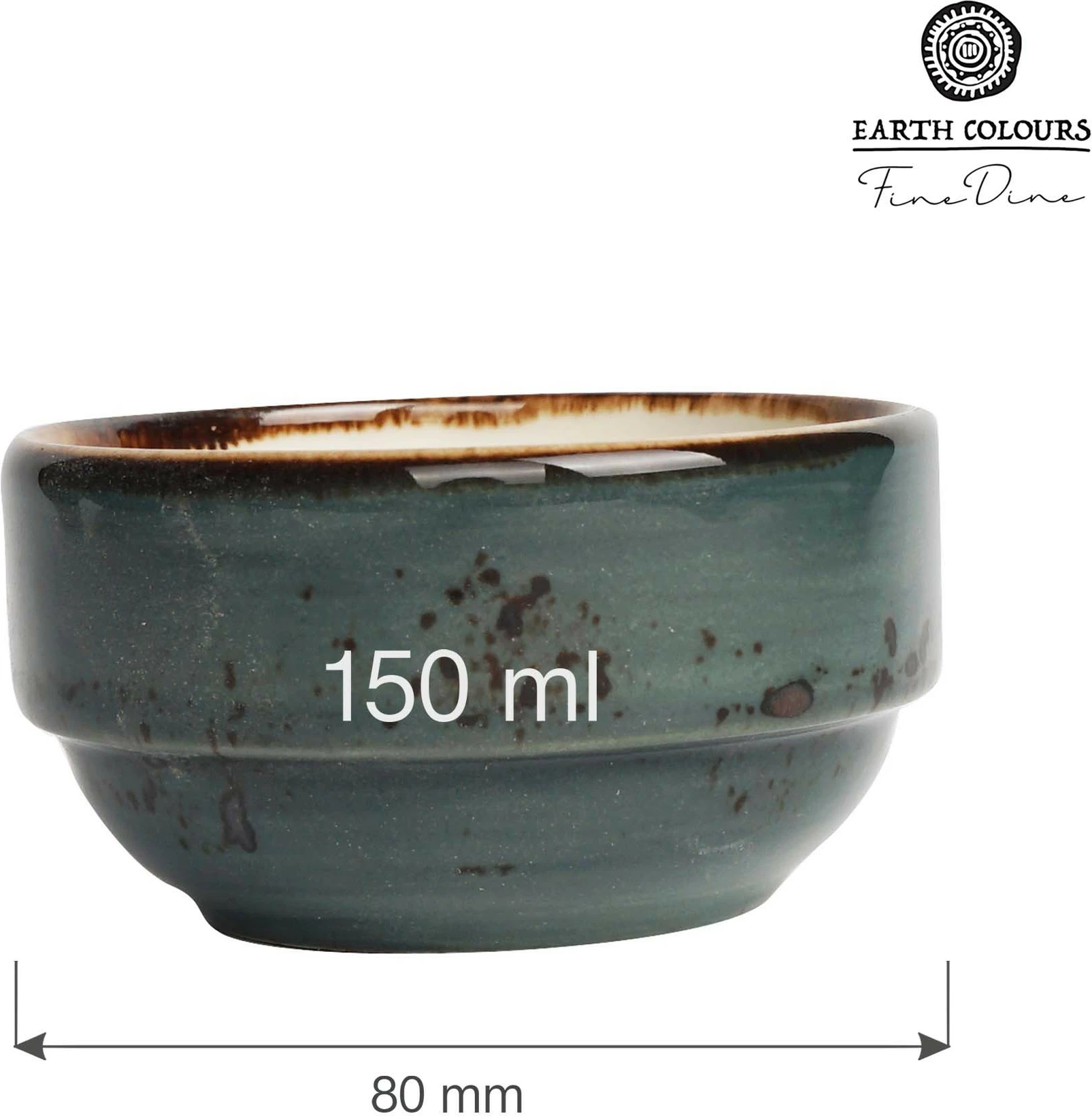 Tas porcelani Fine Dine Arando 150 ml / 80 mm, i grumbullueshëm, gri, set 6 copë