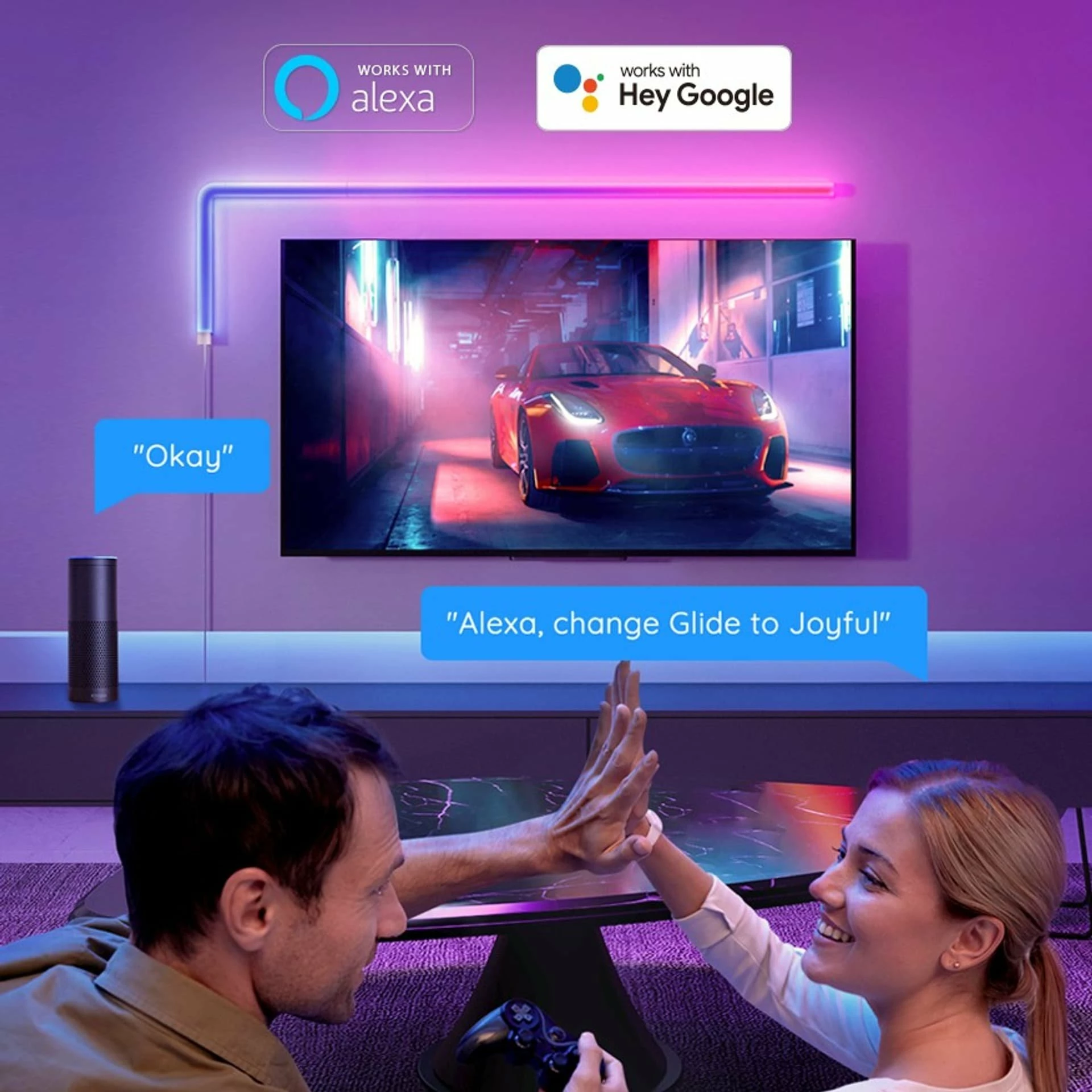 Shirit LED smart Govee Glide H6062 RGBIC Wi‑Fi/Bluetooth, set 6+1
