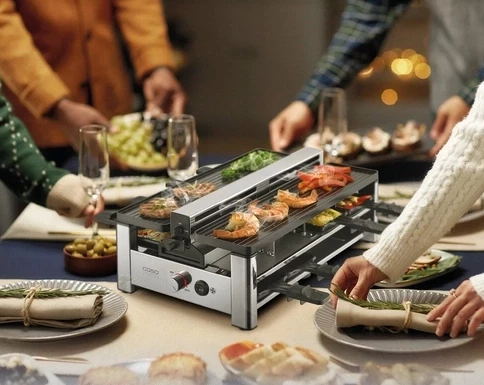 Grill raclette CASO AirClean 1500W, argjend/zi