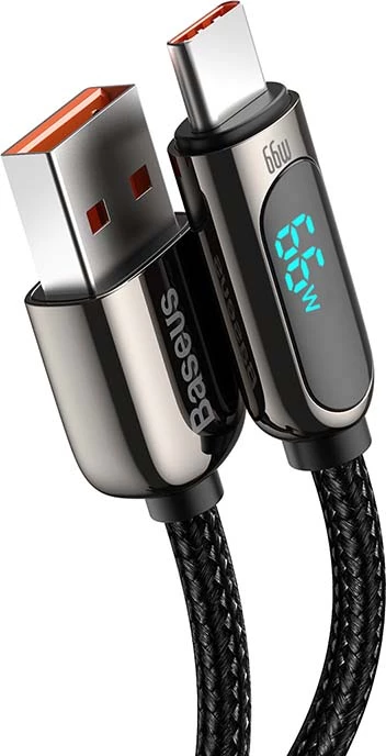 Kabllo Baseus Display, USB në USB-C, 66W, 2m, e zezë