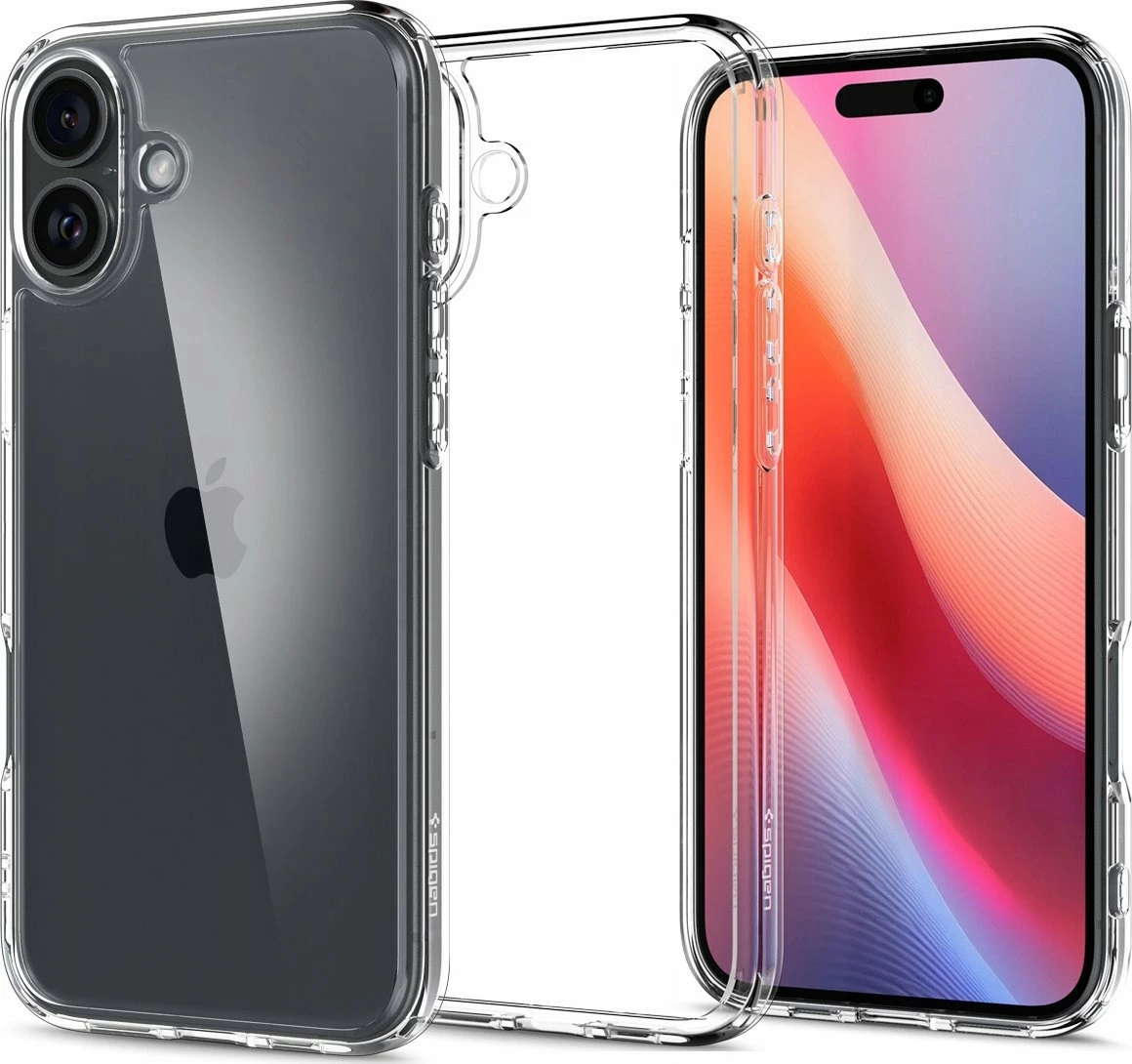 Mbështjellës Spigen Ultra Hybrid ACS08197 për iPhone 16 6.1\" (2024), crystal clear, plastik, transparent