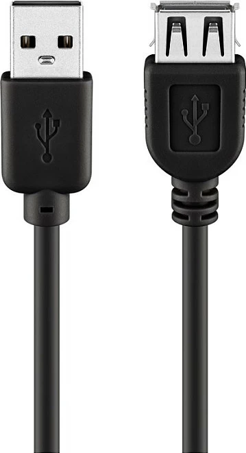 Kabel USB 2.0 zgjatues Goobay, 3 m, USB-A mashkull/USB-A femër, i zi
