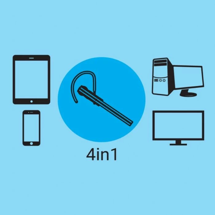 Kufje Bluetooth me mikrofon Sandberg Wireless Earset Business Pro 126-25, 60h, me stacion karikimi, zezë/argjend, set