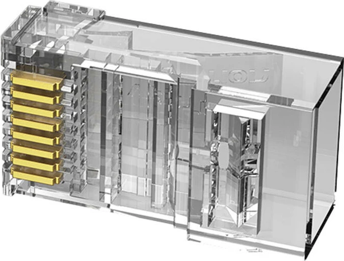 Plug modular RJ45 Vention IDBR0-100, Cat.5E UTP, transparent, 100 copë